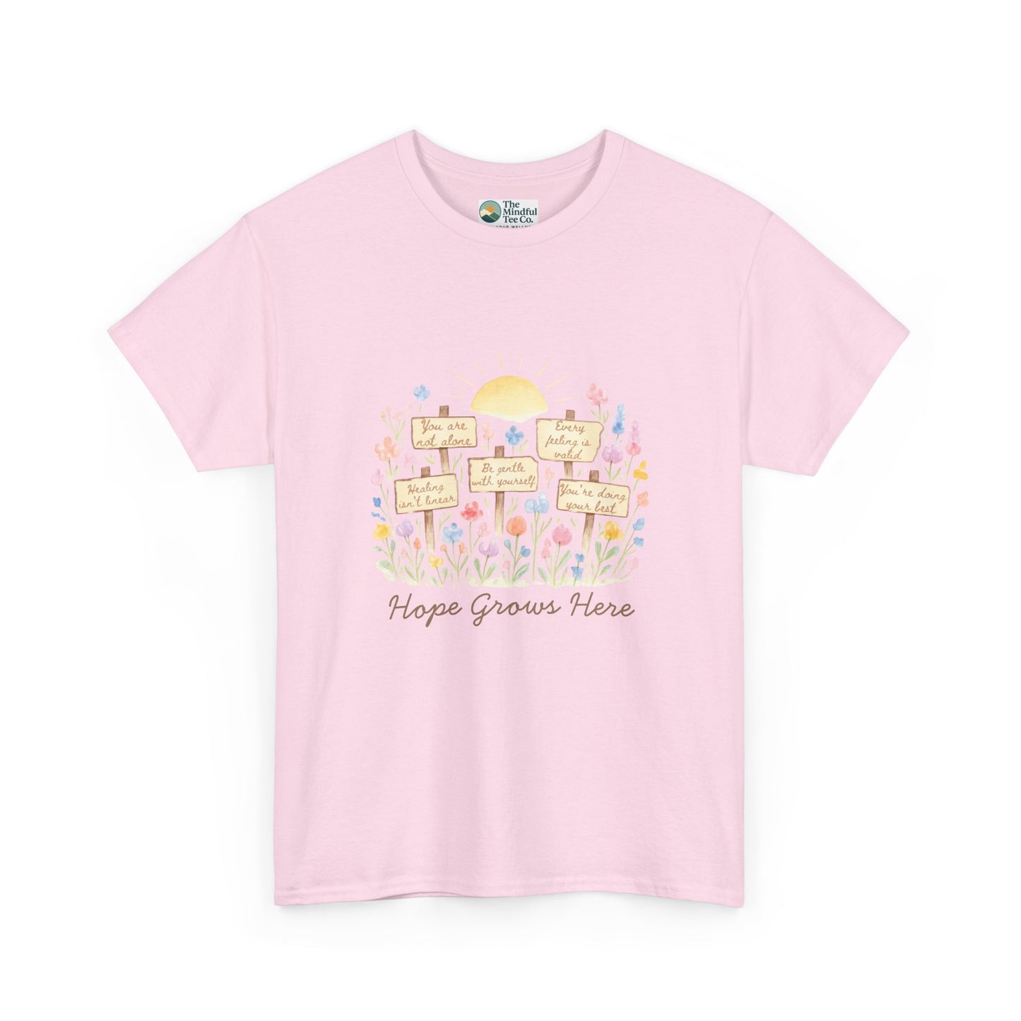 Hope Grows Here T-Shirt – Floral Self-Care Tee