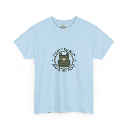 Protect the Mind, Armor the Heart T-Shirt – Military Strength & Resilience  Tee