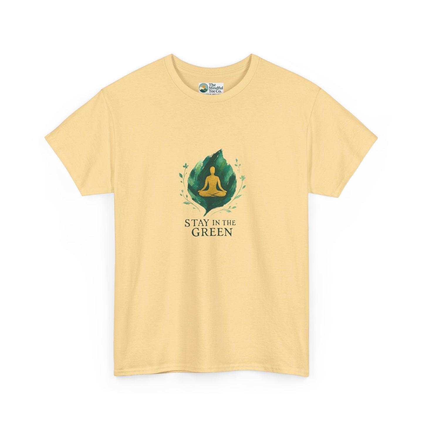 Stay in the Green T-Shirt – Watercolor Meditation Tee