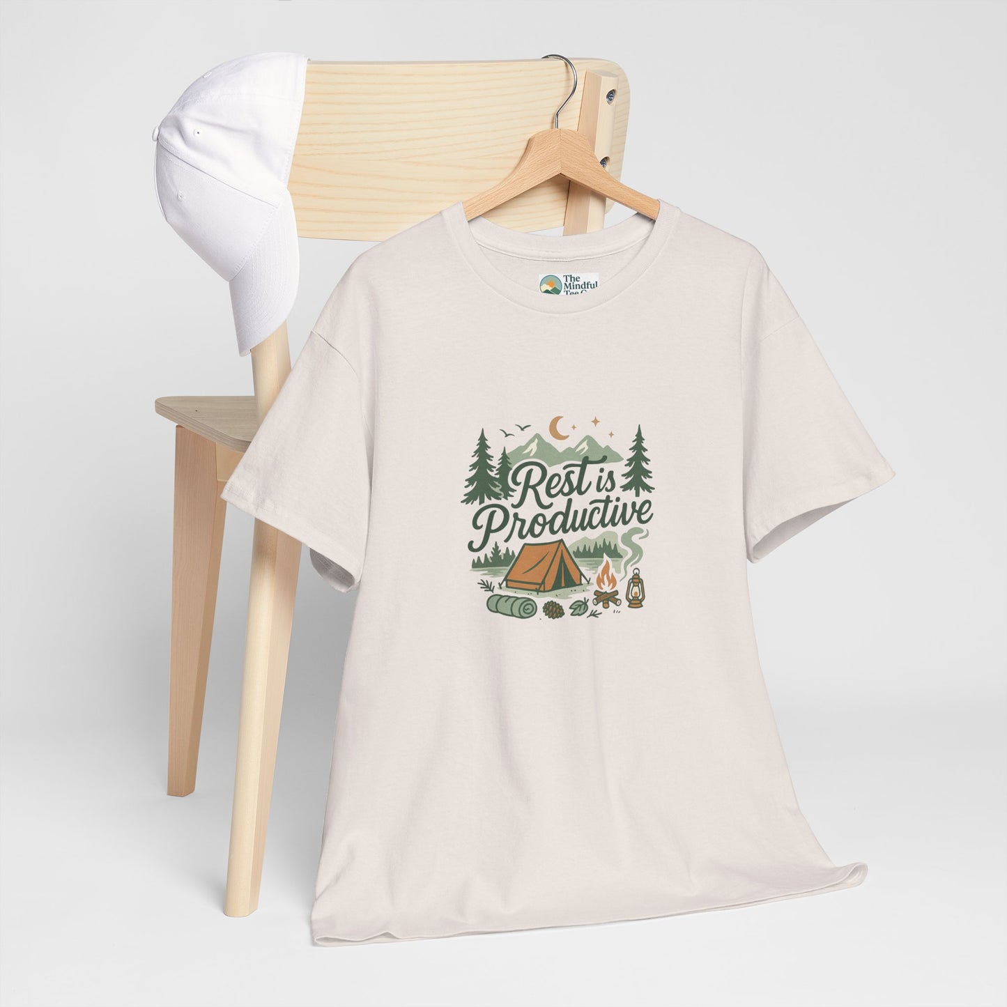 Rest Is Productive T-Shirt – Camping Mindfulness Tee
