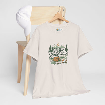 Rest Is Productive T-Shirt – Camping Mindfulness Tee