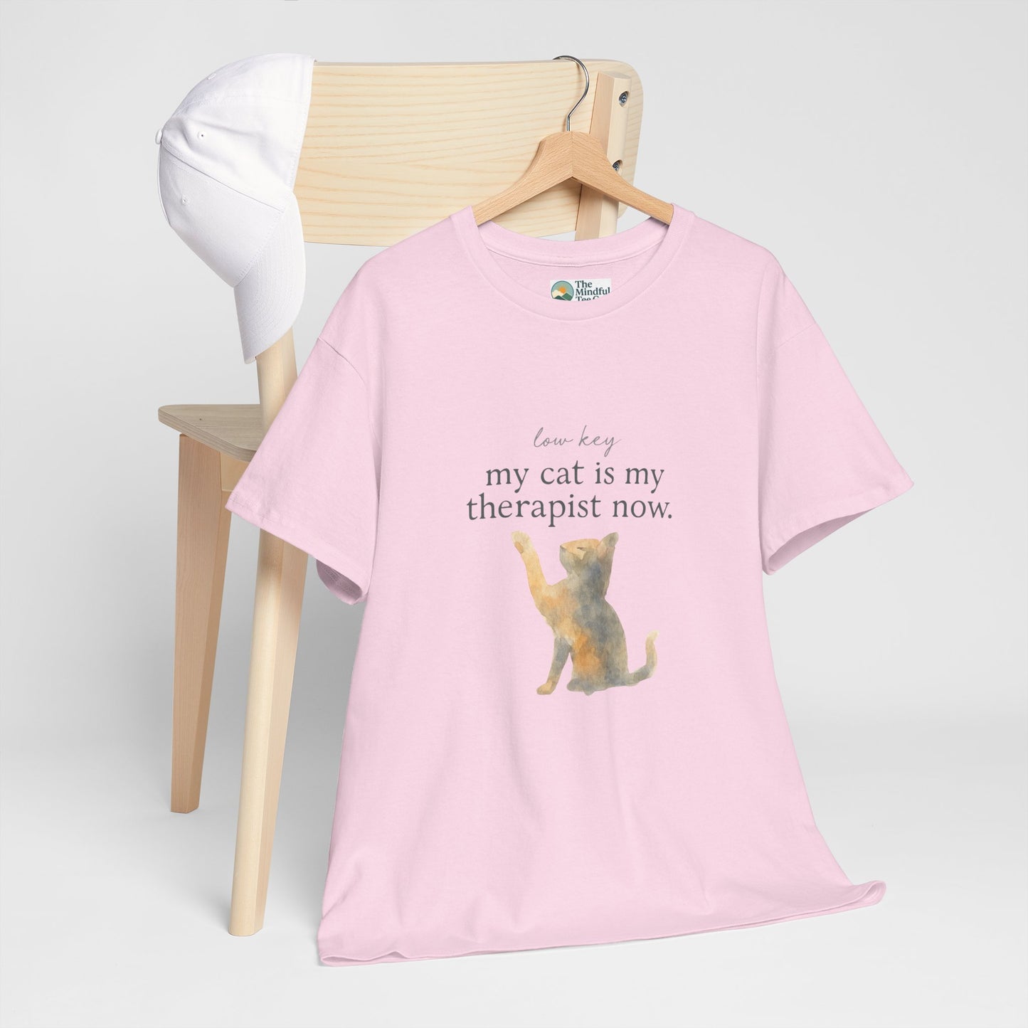 Low Key, My Cat Is My Therapist Now T-Shirt – Funny Cat Tee