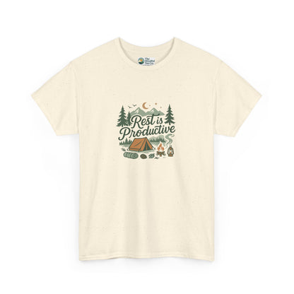 Rest Is Productive T-Shirt – Camping Mindfulness Tee