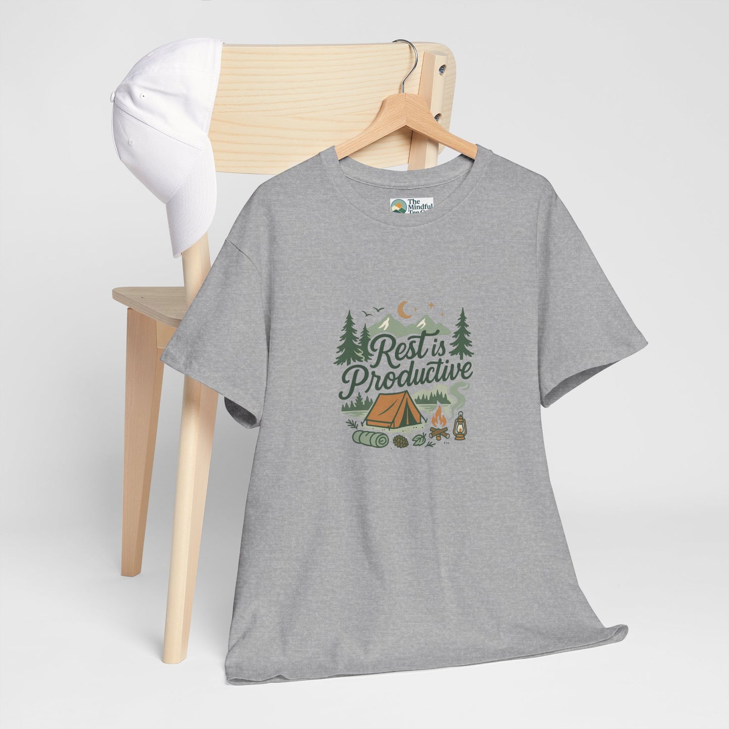 Rest Is Productive T-Shirt – Camping Mindfulness Tee