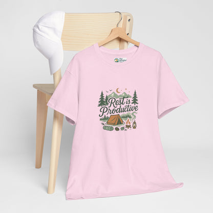 Rest Is Productive T-Shirt – Camping Mindfulness Tee
