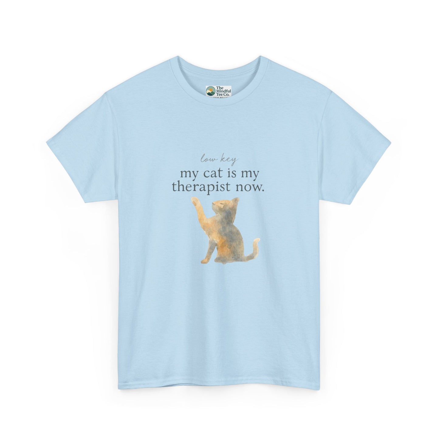 Low Key, My Cat Is My Therapist Now T-Shirt – Funny Cat Tee