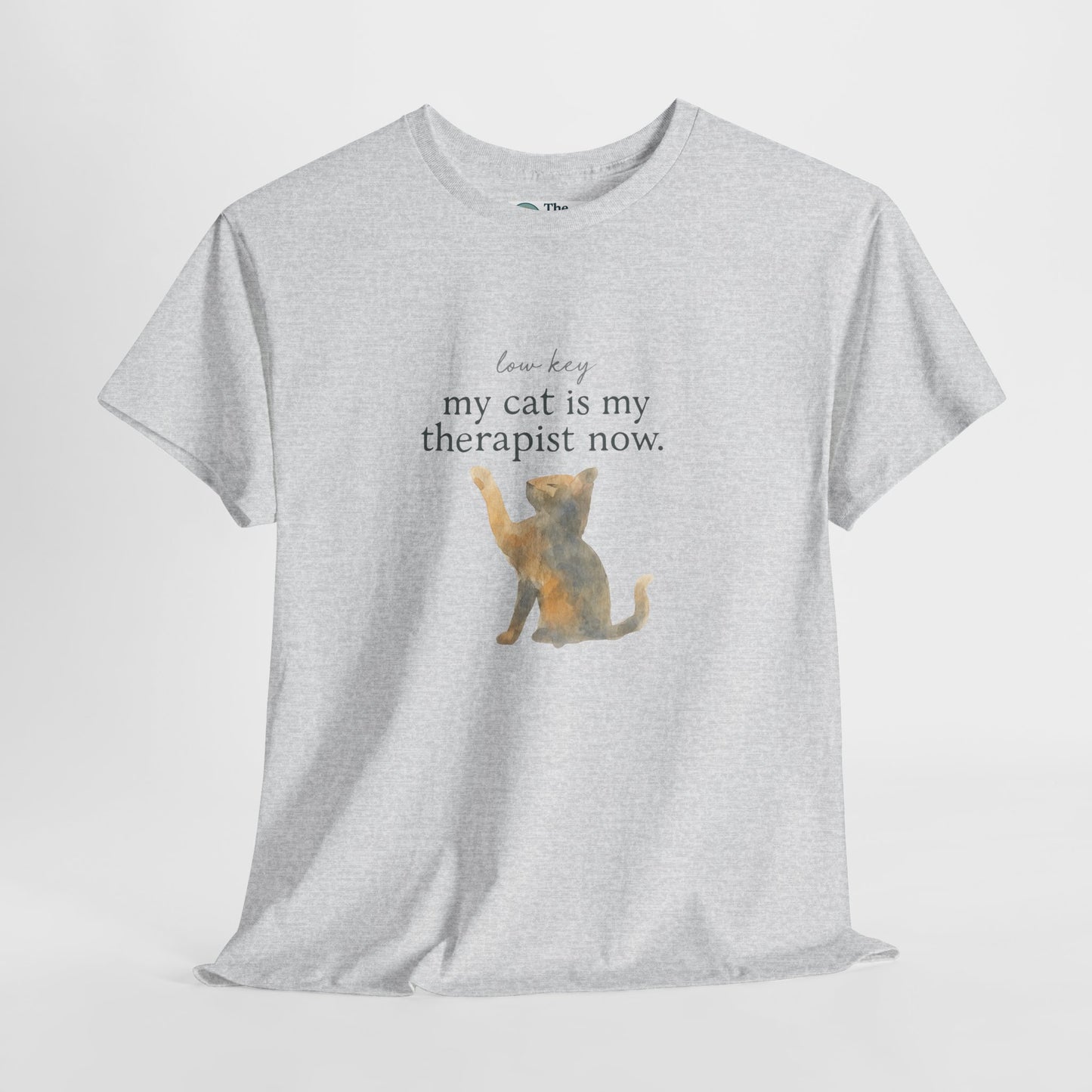 Low Key, My Cat Is My Therapist Now T-Shirt – Funny Cat Tee