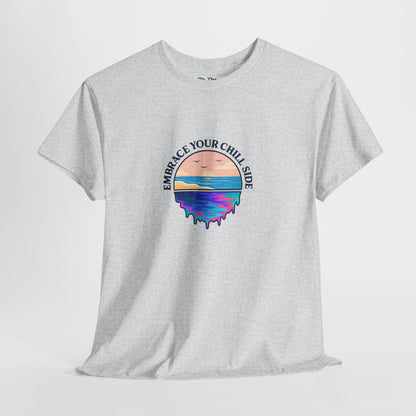 Embrace Your Chill Side T-Shirt - Mountain Lake Reflection Tee