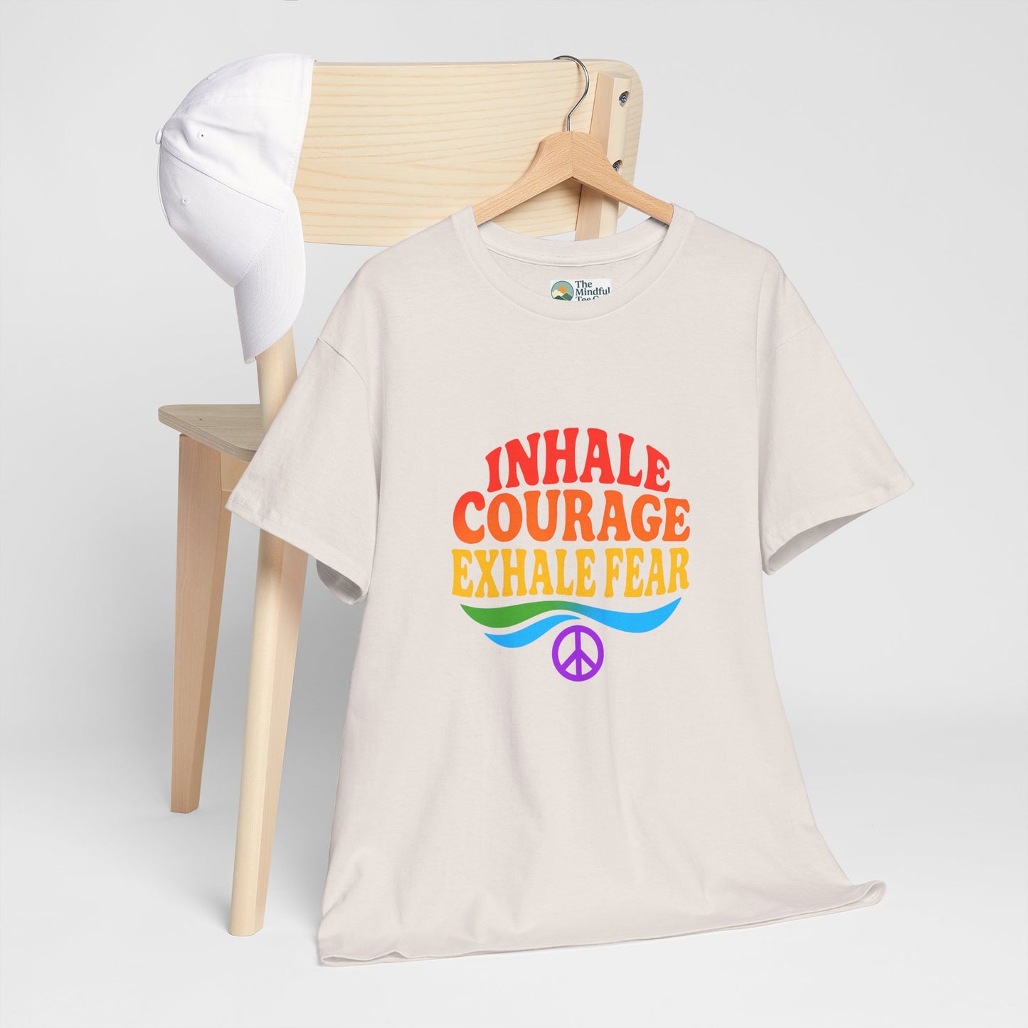 Inhale Courage, Exhale Fear T-Shirt – Retro Affirmation Tee