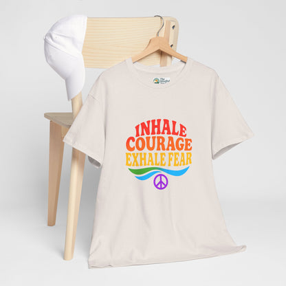 Inhale Courage, Exhale Fear T-Shirt – Retro Affirmation Tee