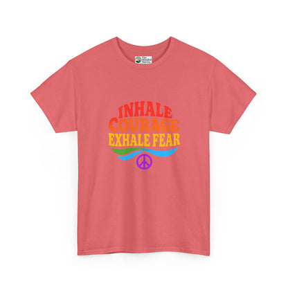 Inhale Courage, Exhale Fear T-Shirt – Retro Affirmation Tee
