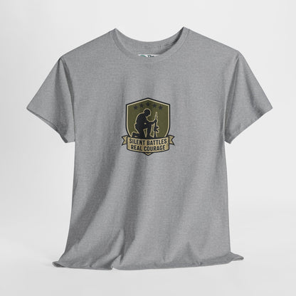 Silent Battles Real Courage T-Shirt – Military Mental Health Tee