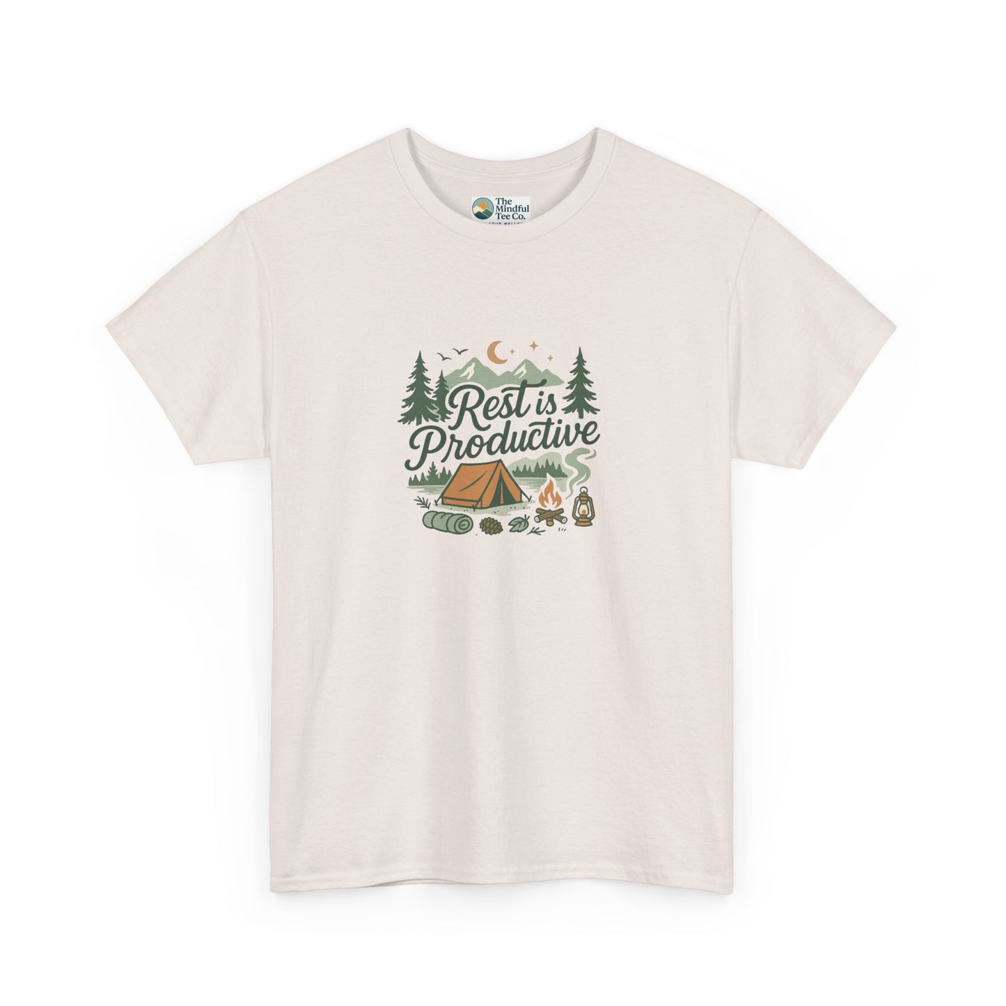Rest Is Productive T-Shirt – Camping Mindfulness Tee