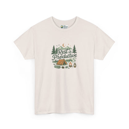 Rest Is Productive T-Shirt – Camping Mindfulness Tee