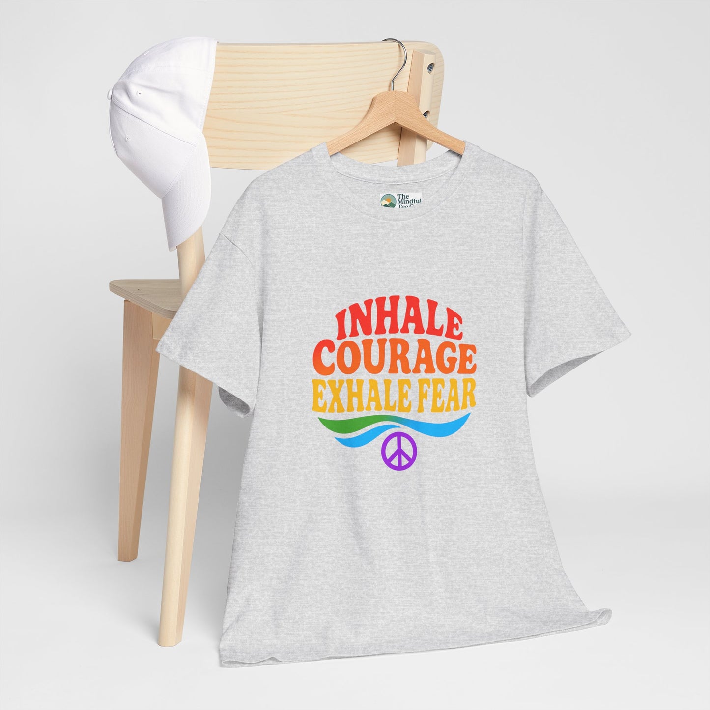 Inhale Courage, Exhale Fear T-Shirt – Retro Affirmation Tee