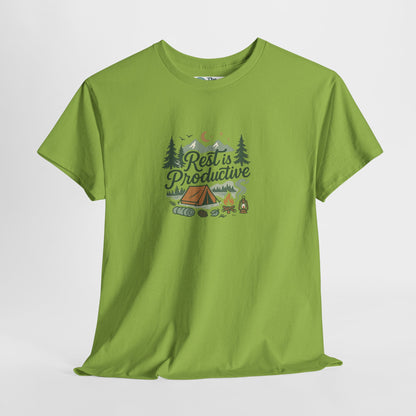 Rest Is Productive T-Shirt – Camping Mindfulness Tee