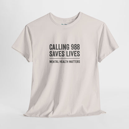 Calling 988 Saves Lives T-Shirt - Mental Health Awareness  Tee