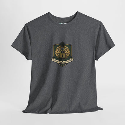 Unlock Overcome Endure T-Shirt – Military Strength & Perseverance  Tee