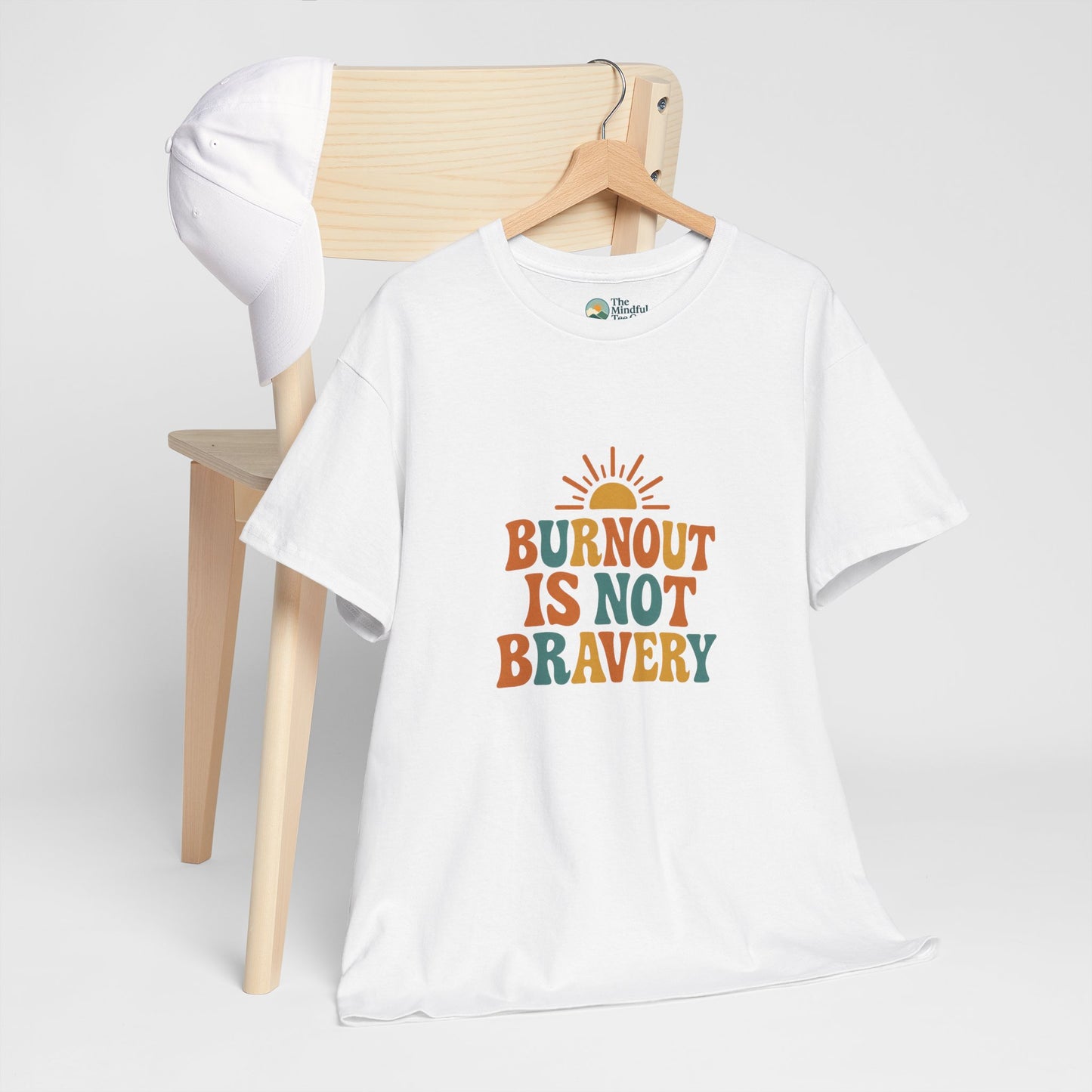 Burnout Is Not Bravery T-Shirt – Retro Mental Health Awareness Tee