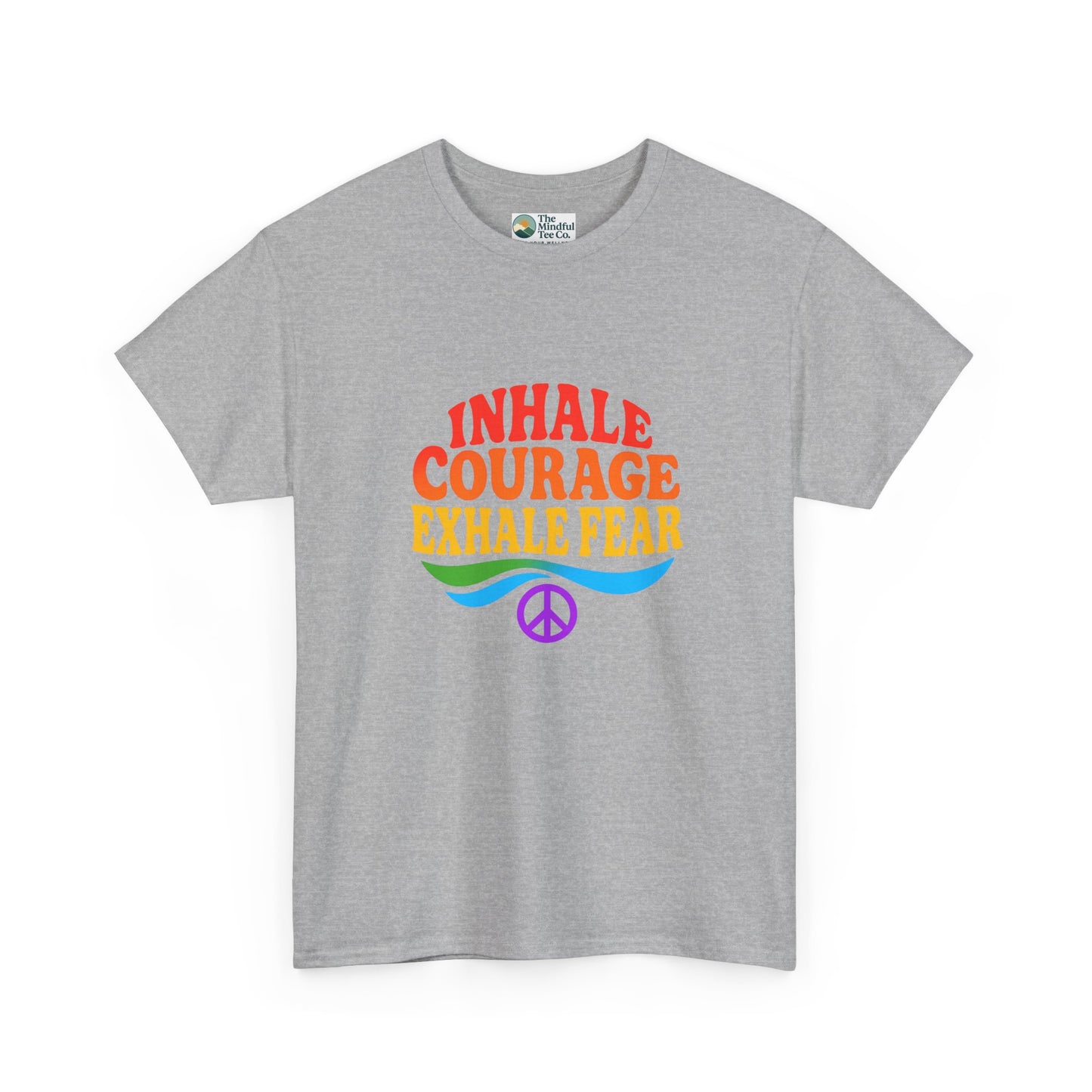 Inhale Courage, Exhale Fear T-Shirt – Retro Affirmation Tee